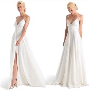 JOANNA AUGUST Nancy Button front Wedding Dress